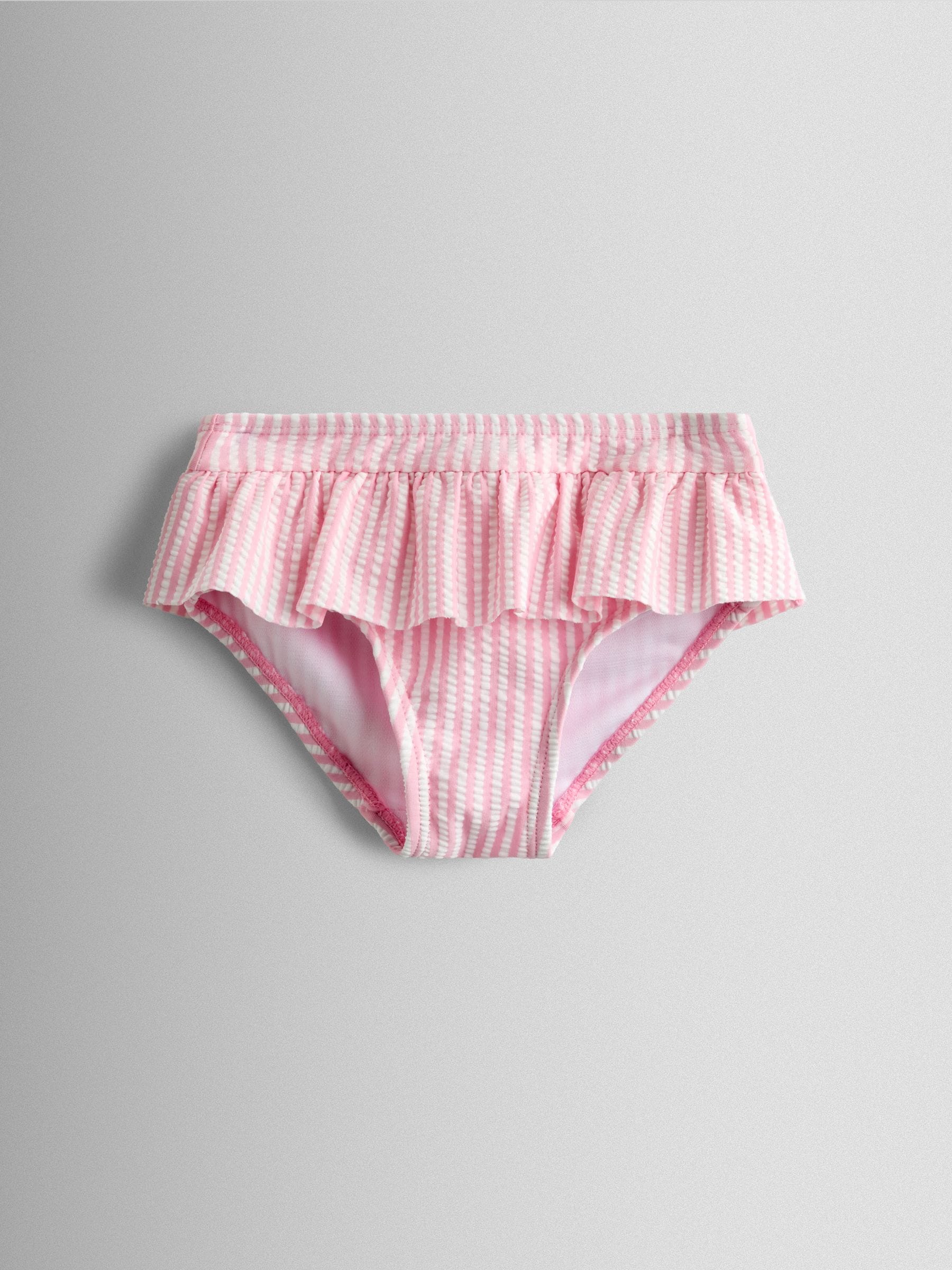 JoJo Maman Bébé Pink Cherry Stripe Textured 2-Piece Bikini Set image 5