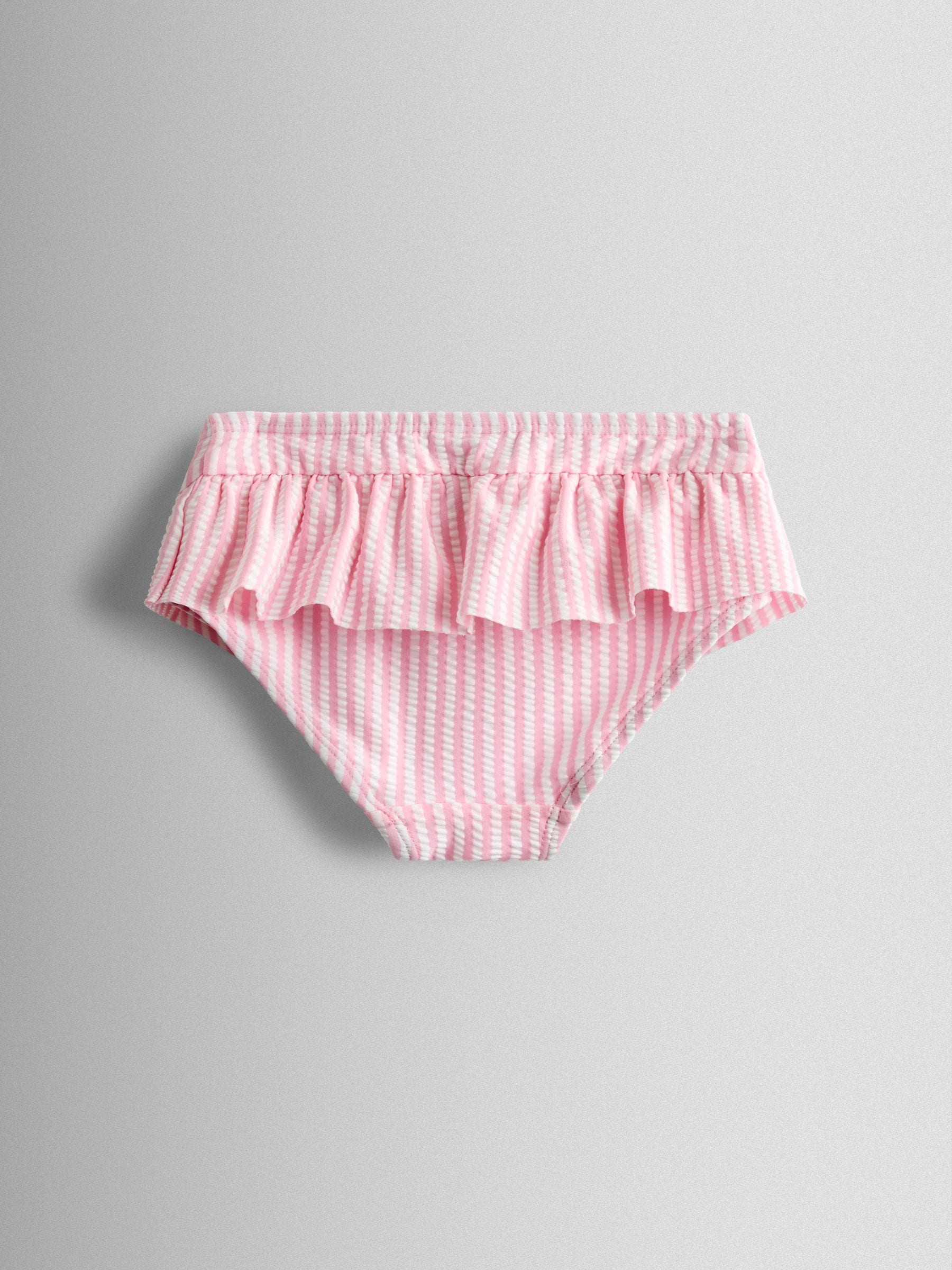 JoJo Maman Bébé Pink Cherry Stripe Textured 2-Piece Bikini Set image 6