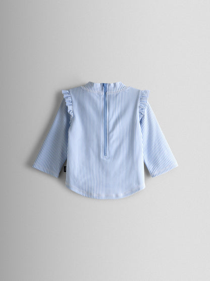 JoJo Maman Bébé Blue Stripe Cherry Sunsafe Rash Vest Set image 3