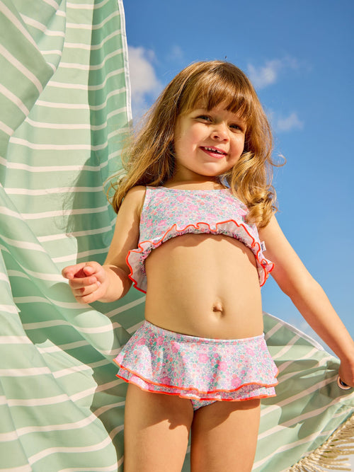 JoJo Maman Bébé Neon Ditsy Frill Print 2-Piece Bikini Set image 1