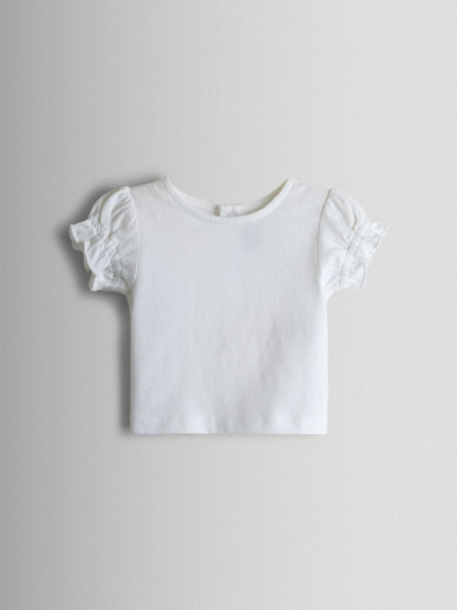 JoJo Maman Bébé Cream Floral Spliced Dungarees T-Shirt and Hat Set image 4
