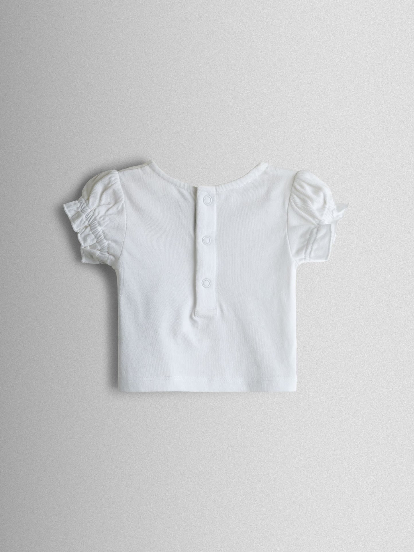JoJo Maman Bébé Cream Floral Spliced Dungarees T-Shirt and Hat Set image 5