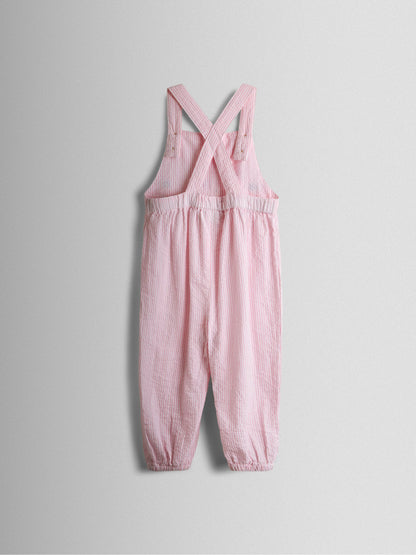 JoJo Maman Bébé Pink Bunny Embroidered Dungarees & Body Set image 3