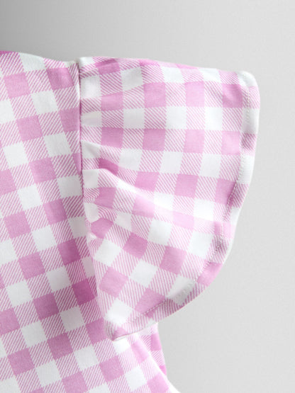JoJo Maman Bébé Lilac Appliqué Pocket Flutter Sleeve Dress image 6