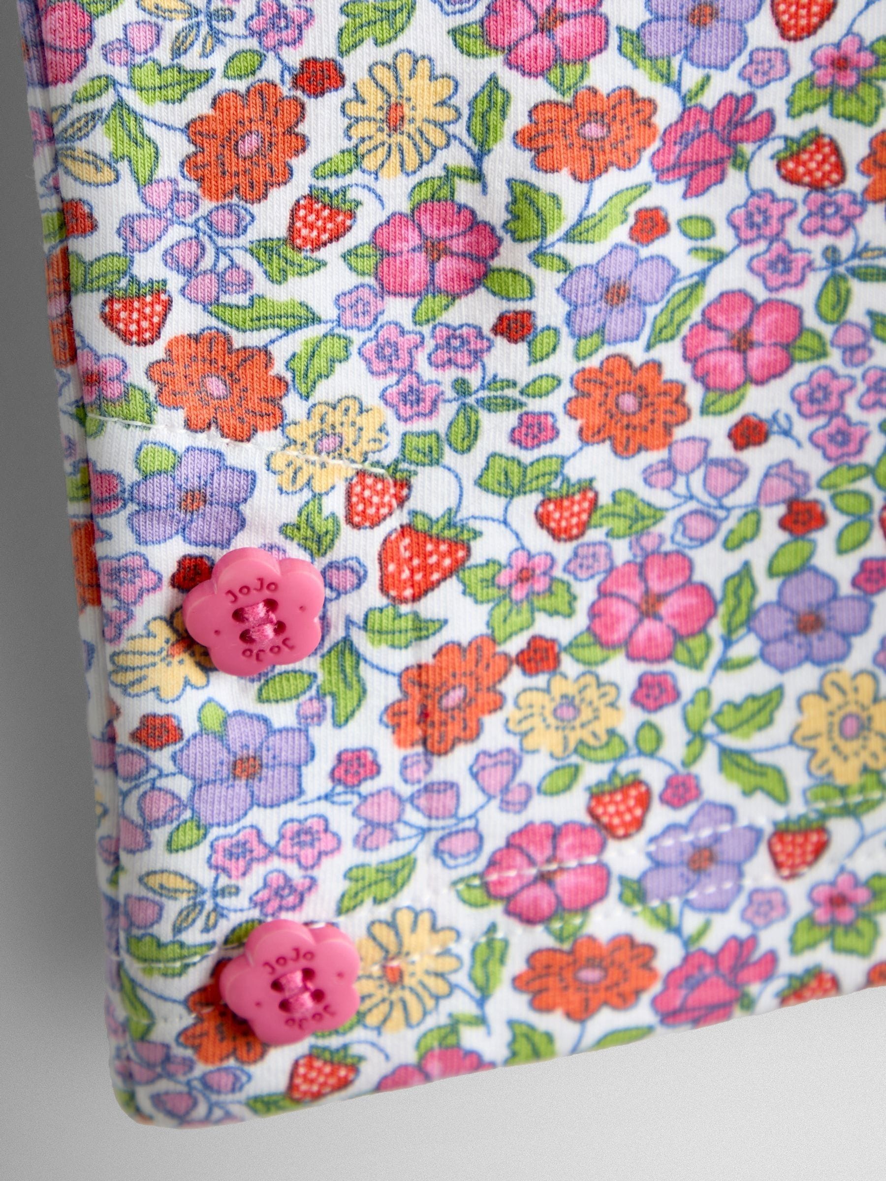 JoJo Maman Bébé Floral Pink Strawberry Appliqué Sweatshirt & Legging Set image 7