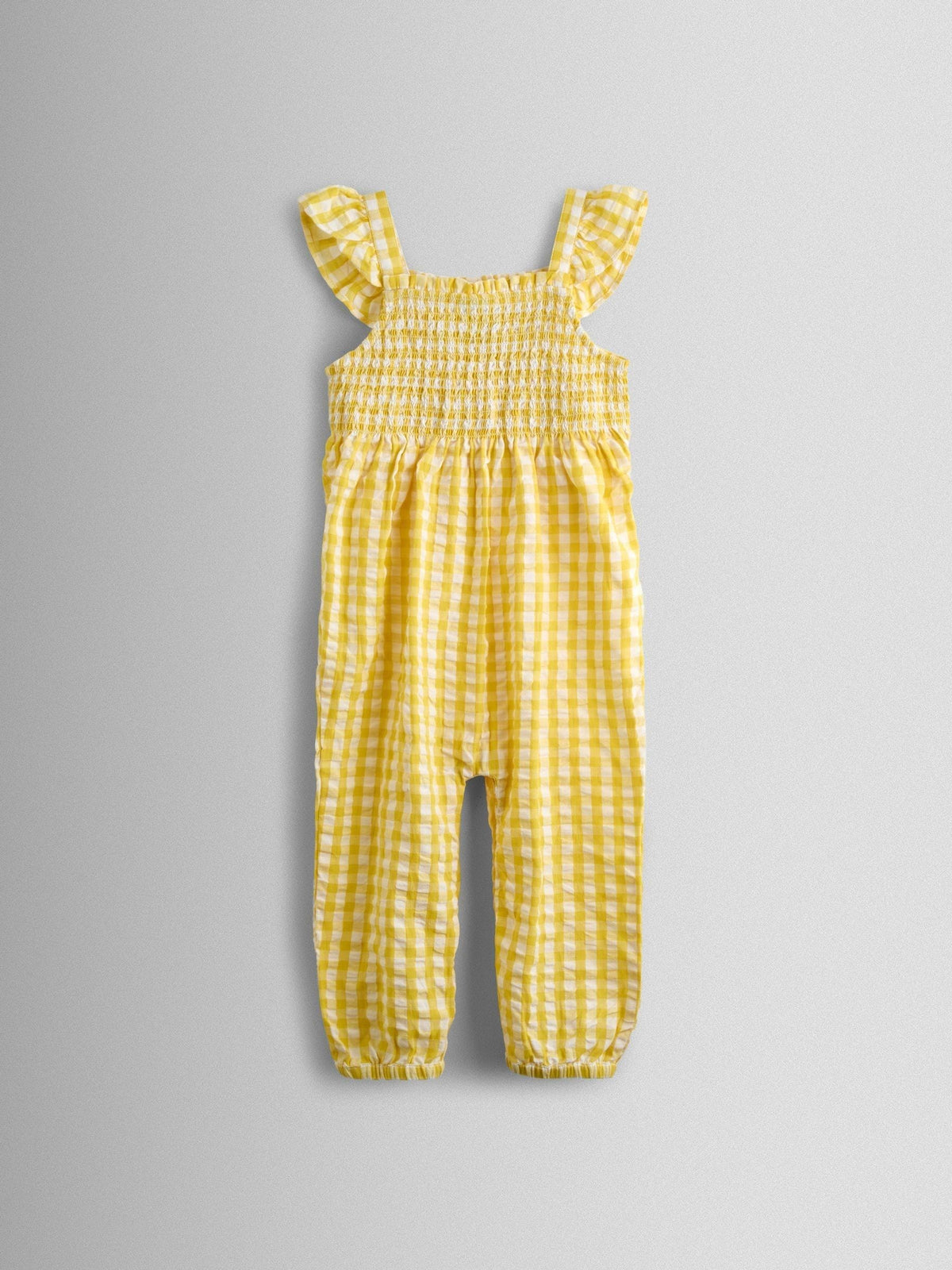 JoJo Maman Bébé Yellow Smocked Dungaree, T-Shirt & Headband Set image 4