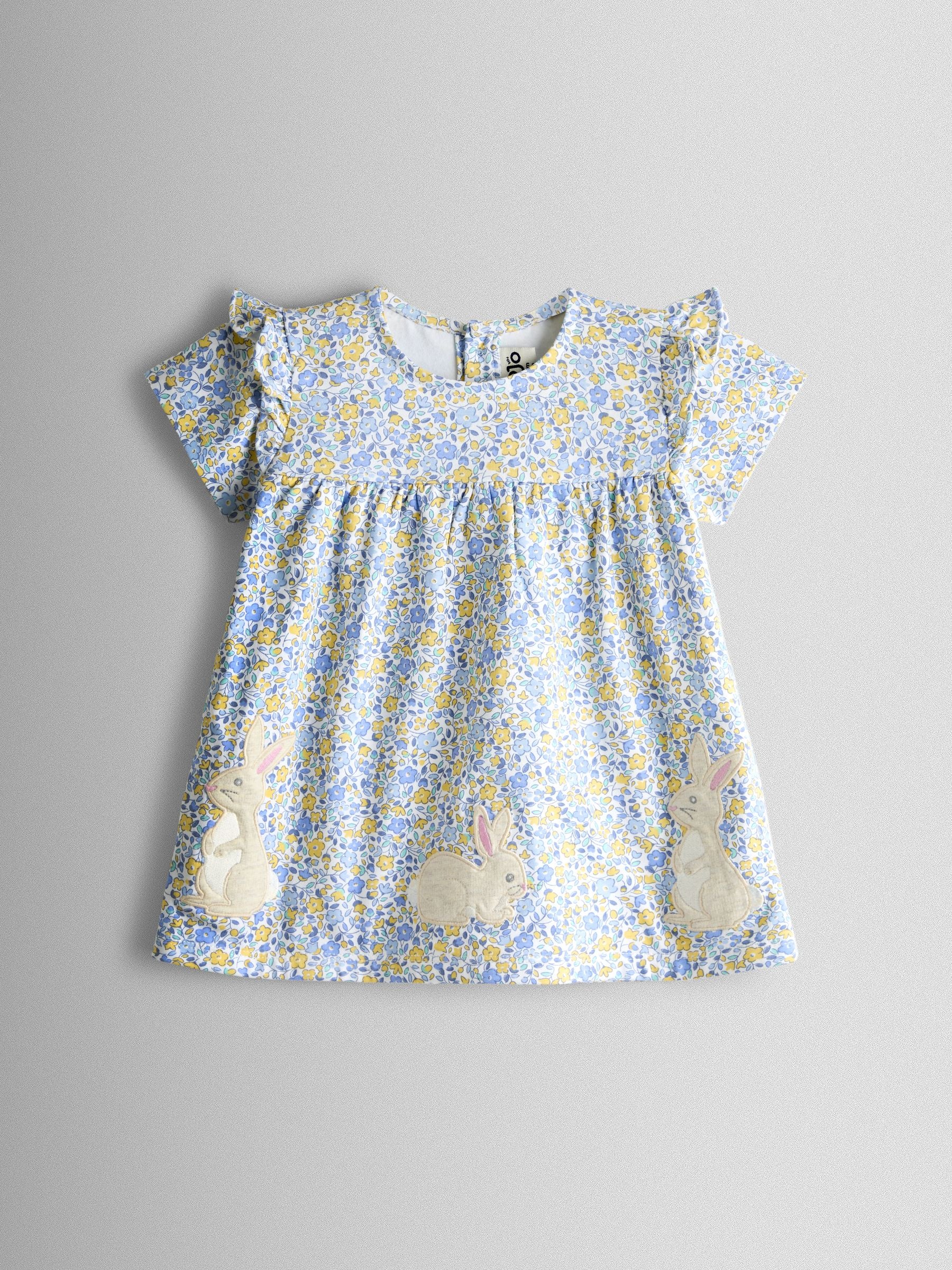 JoJo Maman Bébé Yellow Bunny Ditsy Floral Appliqué Top & Legging Set image 4