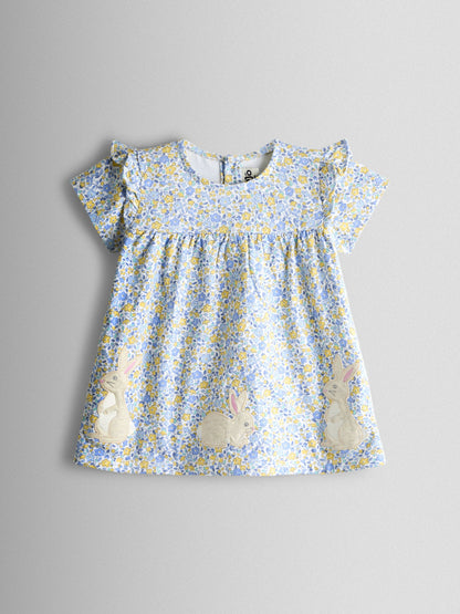 JoJo Maman Bébé Yellow Bunny Ditsy Floral Appliqué Top & Legging Set image 4