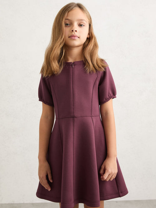 Reiss Burgundy Jenny 9-13 yrs Premium Interlock-Jersey Dress image 1