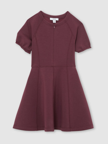 Reiss Burgundy Jenny 9-13 yrs Premium Interlock-Jersey Dress image 2