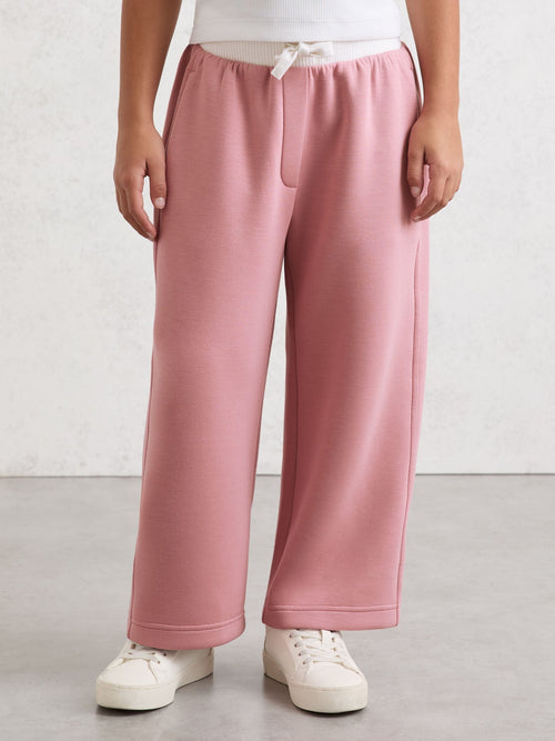 Reiss Rose Laney 9-13 yrs Wide-Leg Interlock Drawstring Joggers image 1