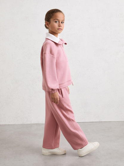 Reiss Rose Laney 9-13 yrs Wide-Leg Interlock Drawstring Joggers image 3