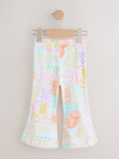 Ecru Rainbow Ribbed Flare Leggings (3mths-7yrs) image 5