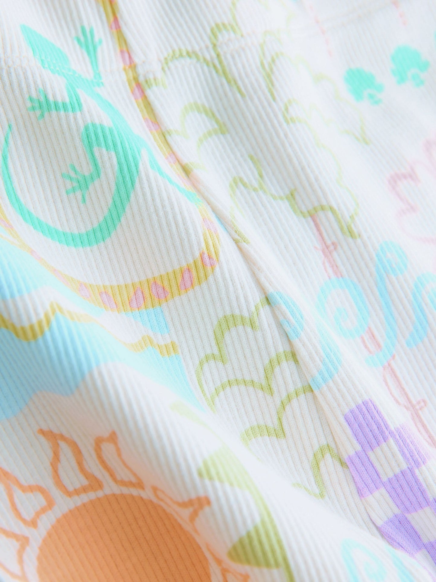 Ecru Rainbow Ribbed Flare Leggings (3mths-7yrs) image 7