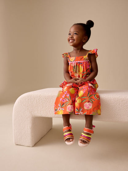Orange Tropical Blouse And Trousers Co-ord Set (3mths-8yrs) image 6