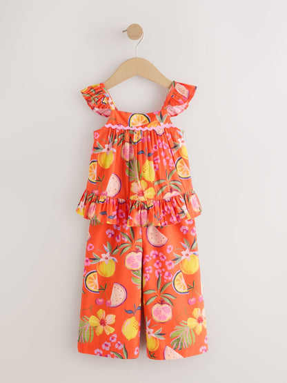 Orange Tropical Blouse And Trousers Co-ord Set (3mths-8yrs) image 9