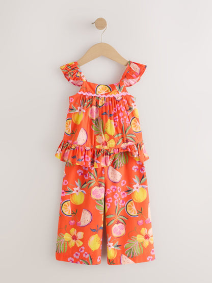 Orange Tropical Blouse And Trousers Co-ord Set (3mths-8yrs) image 10