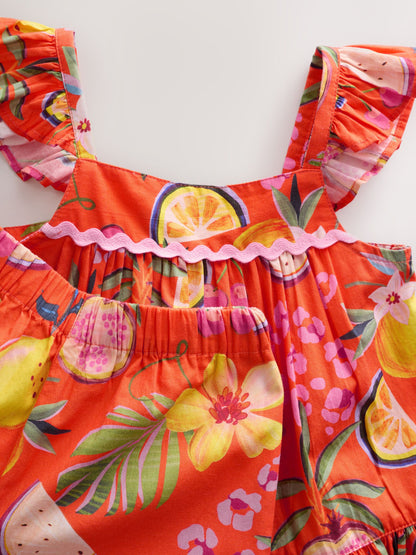 Orange Tropical Blouse And Trousers Co-ord Set (3mths-8yrs) image 8