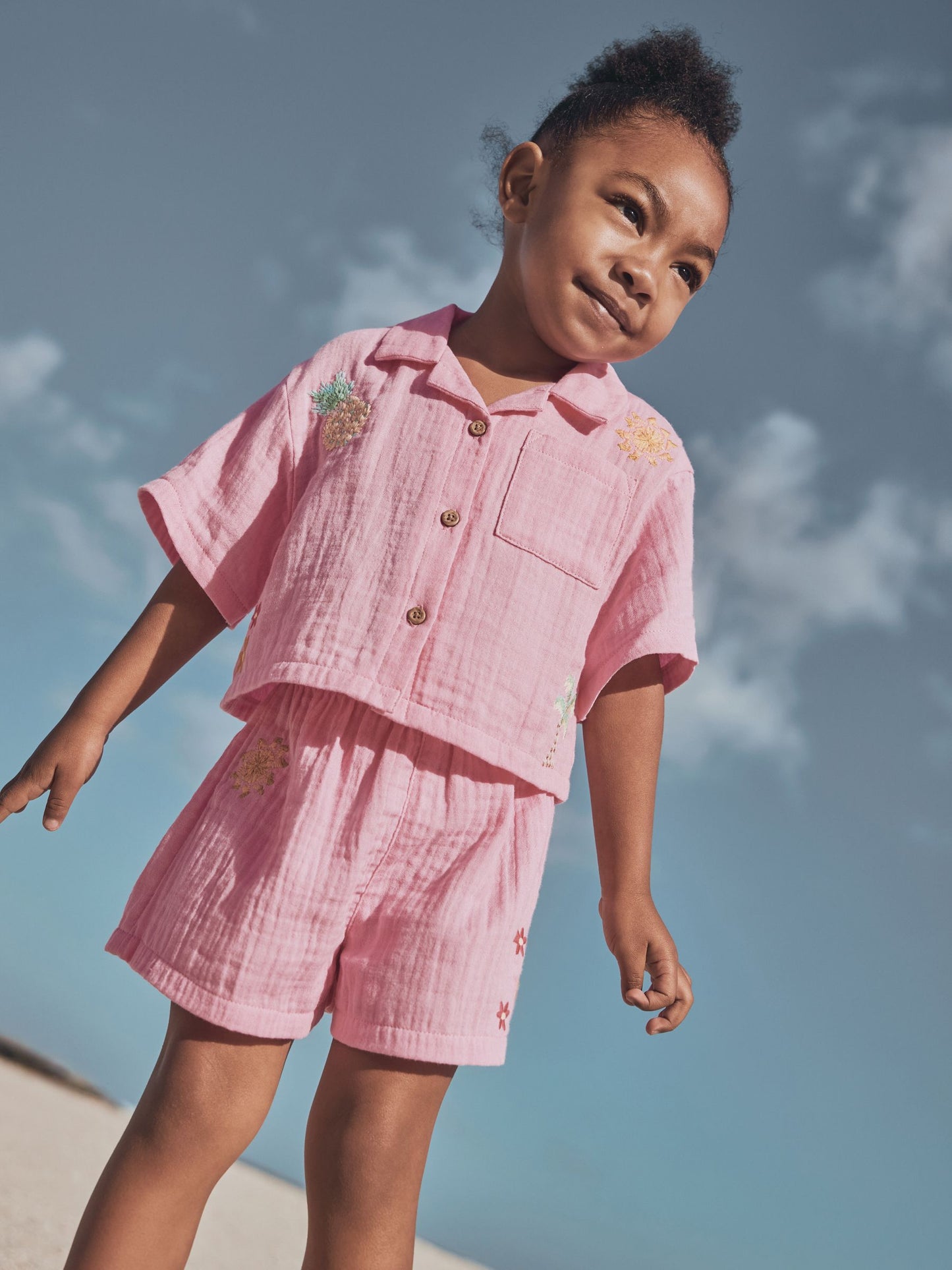 Pink Shirt And Short Co-Ord Set (3mths-10yrs) image 2