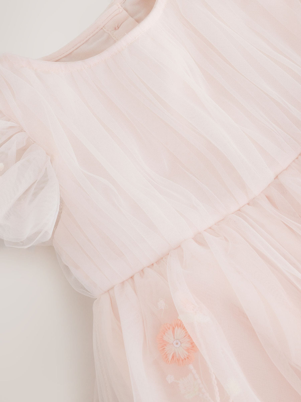 Dsiney Kidz - Pastel Pink Embroidered Mesh Occasion Dress (3mths-8yrs) image 7