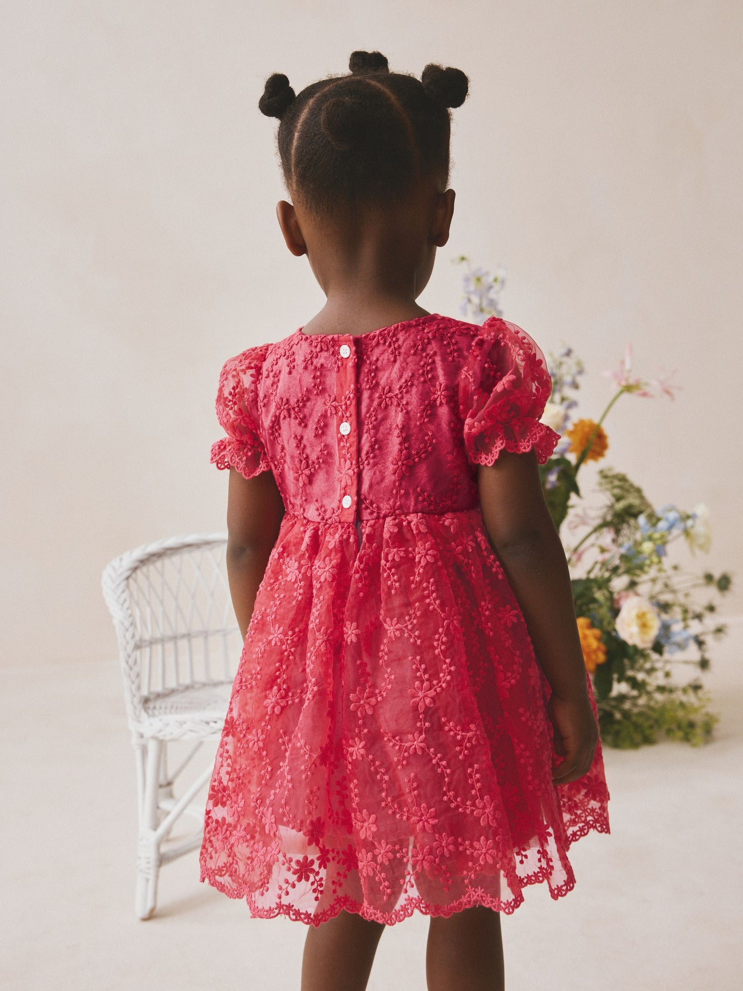Red Embroidered Prom Dress (3mths-8yrs) image 3