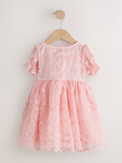 Pastel Pink Embroidered Prom Dress (3mths-8yrs) image 6