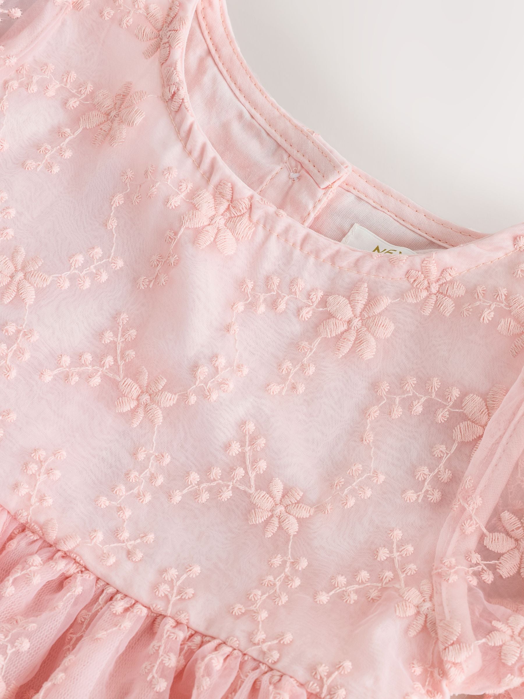 Pastel Pink Embroidered Prom Dress (3mths-8yrs) image 8