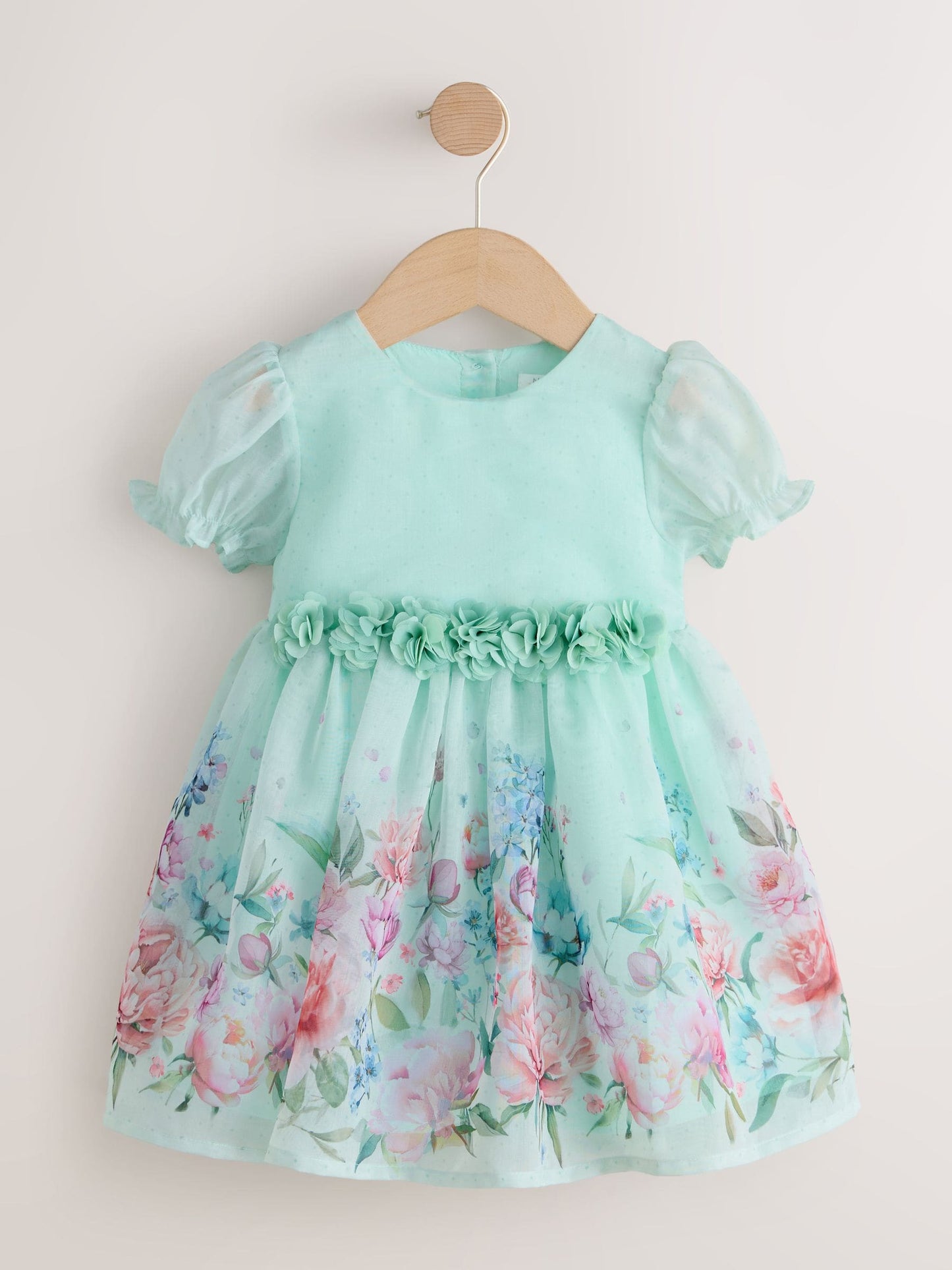 Mint Floral Print Flower Corsage Dress (3mths-8yrs) image 5
