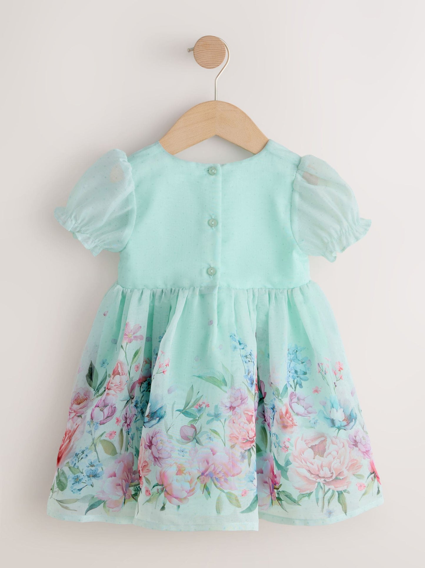 Mint Floral Print Flower Corsage Dress (3mths-8yrs) image 6