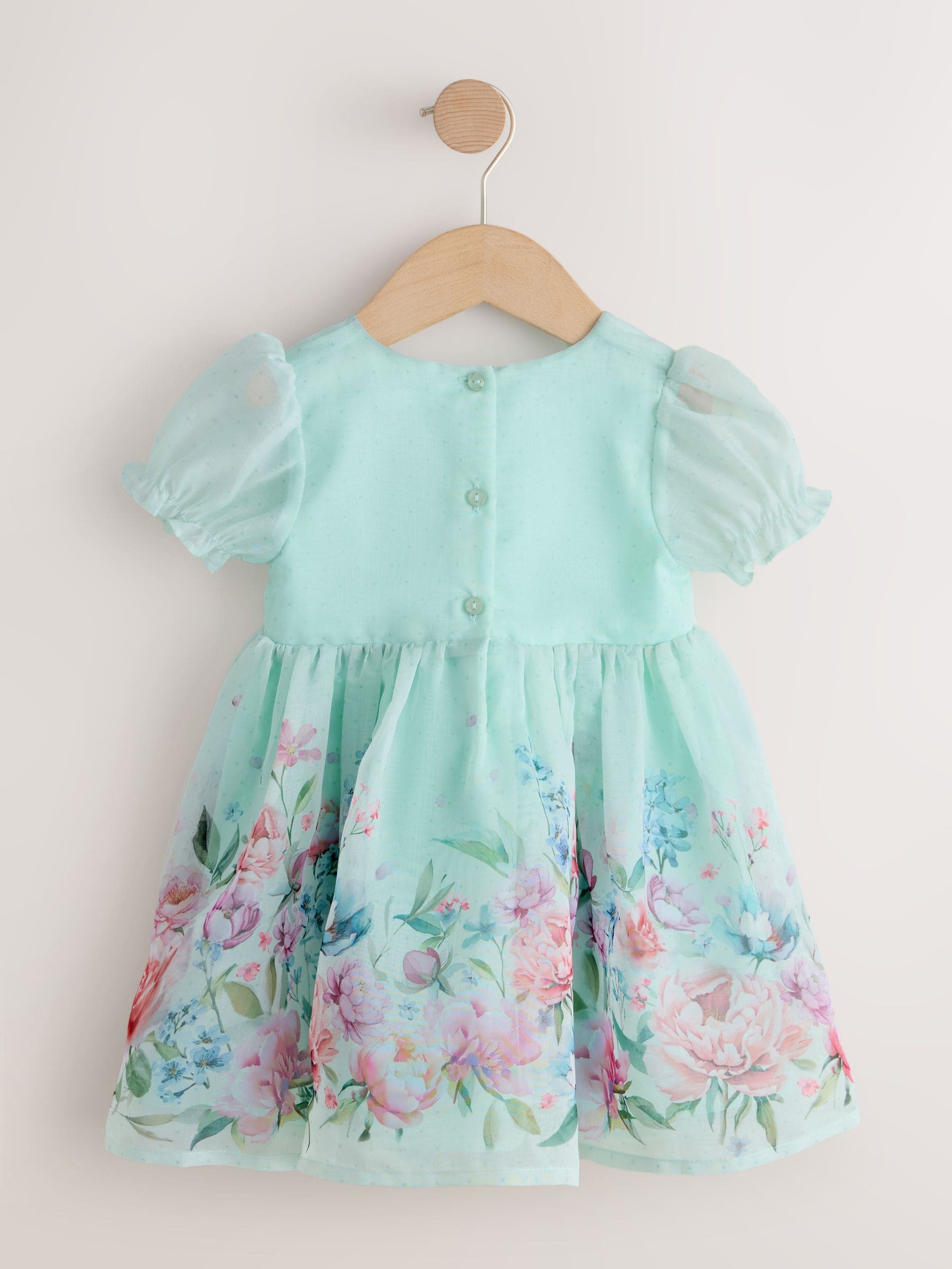 Mint Floral Print Flower Corsage Dress (3mths-8yrs) image 6
