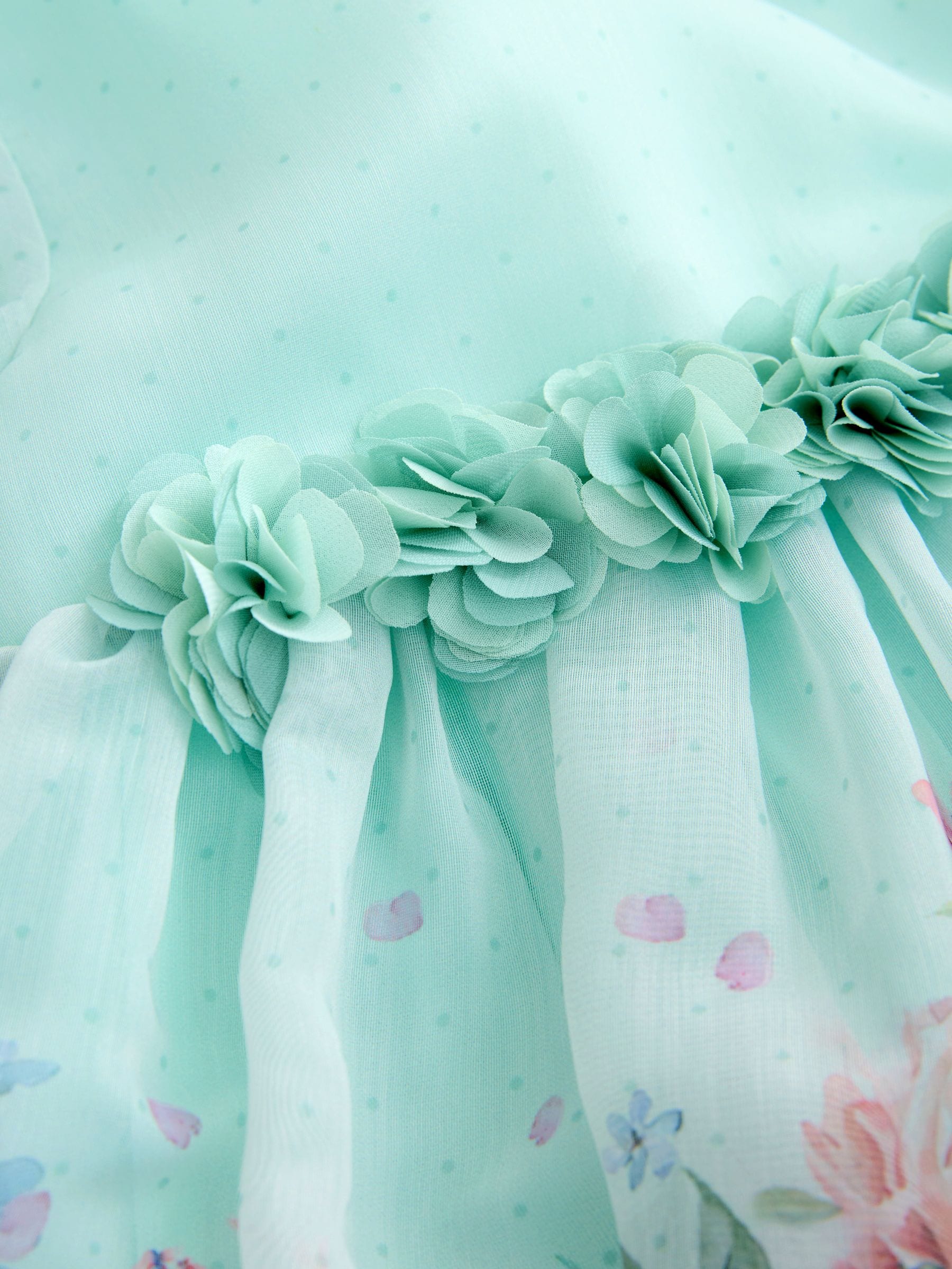 Mint Floral Print Flower Corsage Dress (3mths-8yrs) image 7