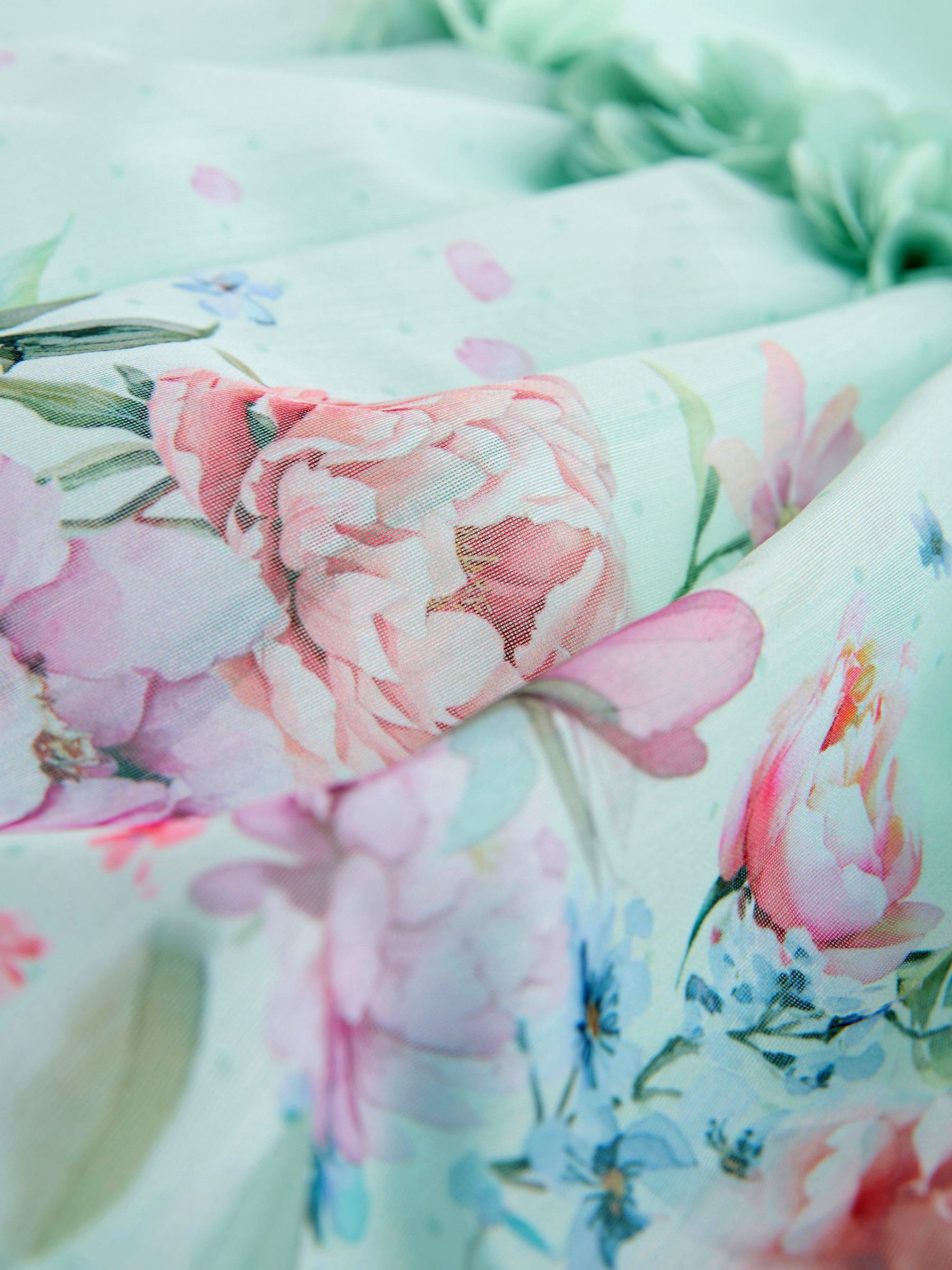 Mint Floral Print Flower Corsage Dress (3mths-8yrs) image 9