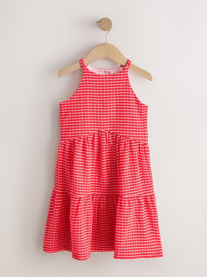 Red Stripe Strappy Crinkle Summer Dress (3-16yrs) image 5