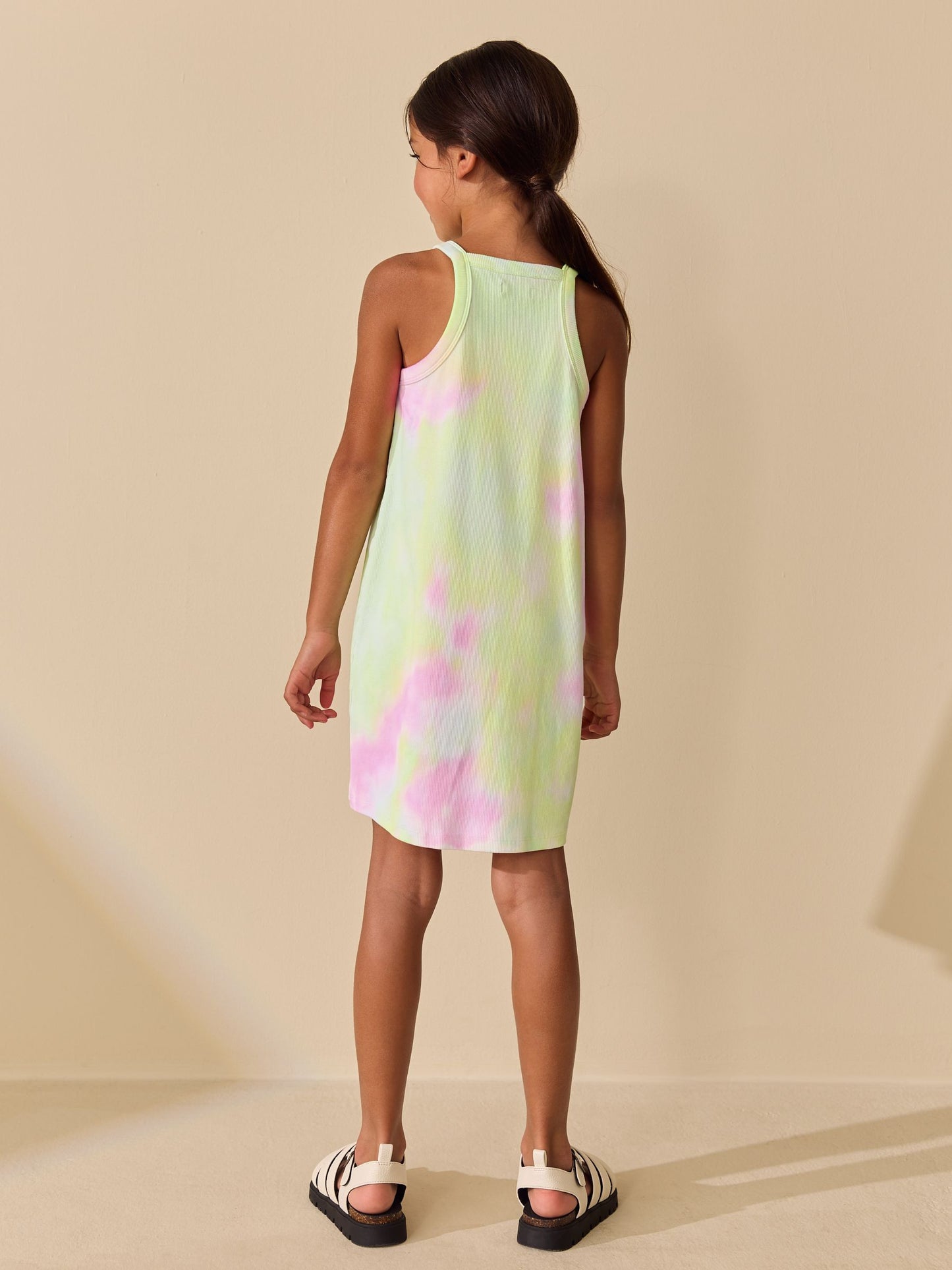 Multi Tie-Dye Rib Racer Dress (3-16yrs) image 3