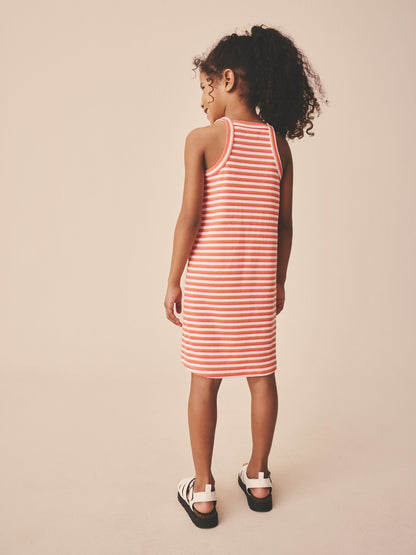 Orange Stripe Rib Racer Dress (3-16yrs) image 3