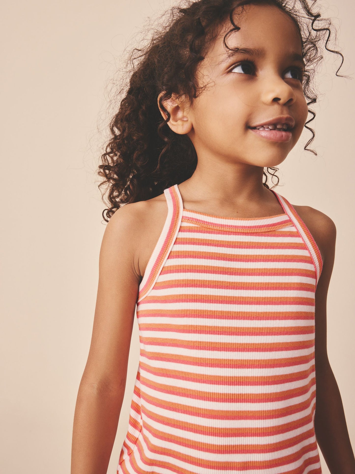Orange Stripe Rib Racer Dress (3-16yrs) image 4