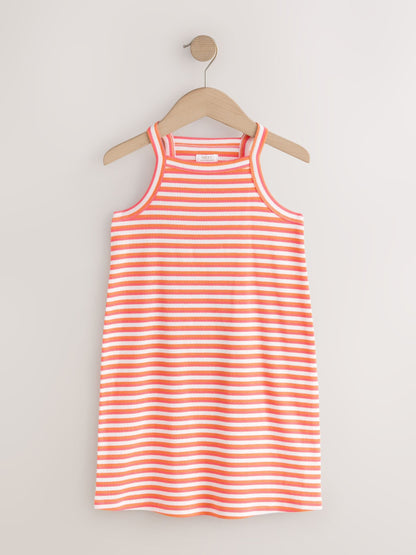 Orange Stripe Rib Racer Dress (3-16yrs) image 5