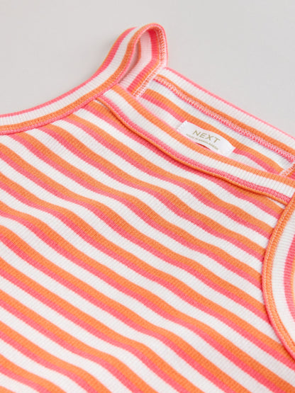 Orange Stripe Rib Racer Dress (3-16yrs) image 8