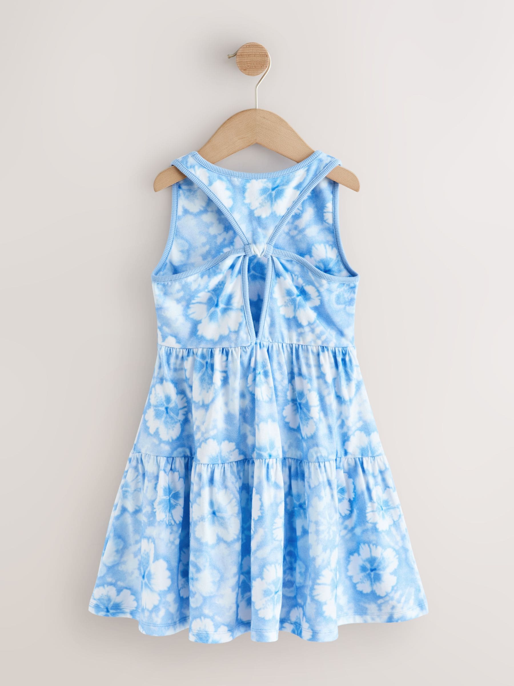 Blue Tie-Dye Twist Back Summer Dress (3-16yrs) image 5