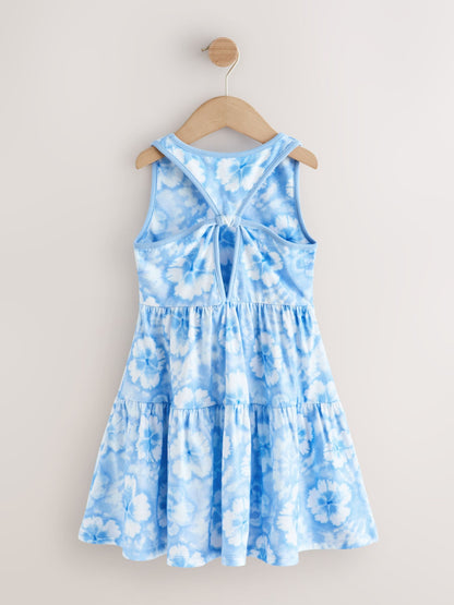Blue Tie-Dye Twist Back Summer Dress (3-16yrs) image 5