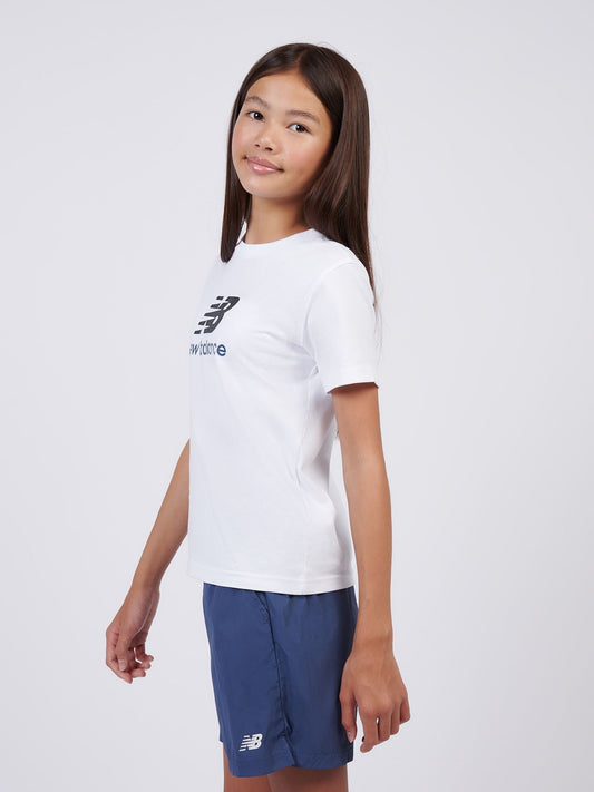 Dsiney Kidz - New Balance White Stacked Logo T-Shirt image 2
