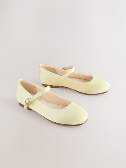 Lemon Yellow Stain Resistant Standard Fit (F) Mary Jane Occasion Shoes image 1
