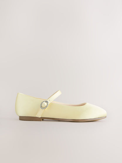 Lemon Yellow Stain Resistant Standard Fit (F) Mary Jane Occasion Shoes image 2