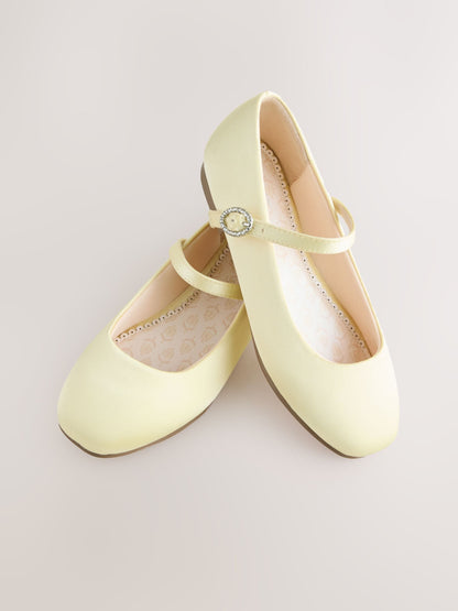 Lemon Yellow Stain Resistant Standard Fit (F) Mary Jane Occasion Shoes image 5