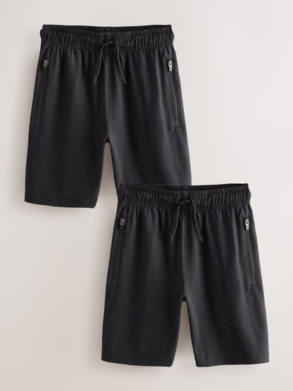 Dsiney Kidz - Black/Black Light Weight Sports Shorts 2 Pack (3-17yrs) image 1