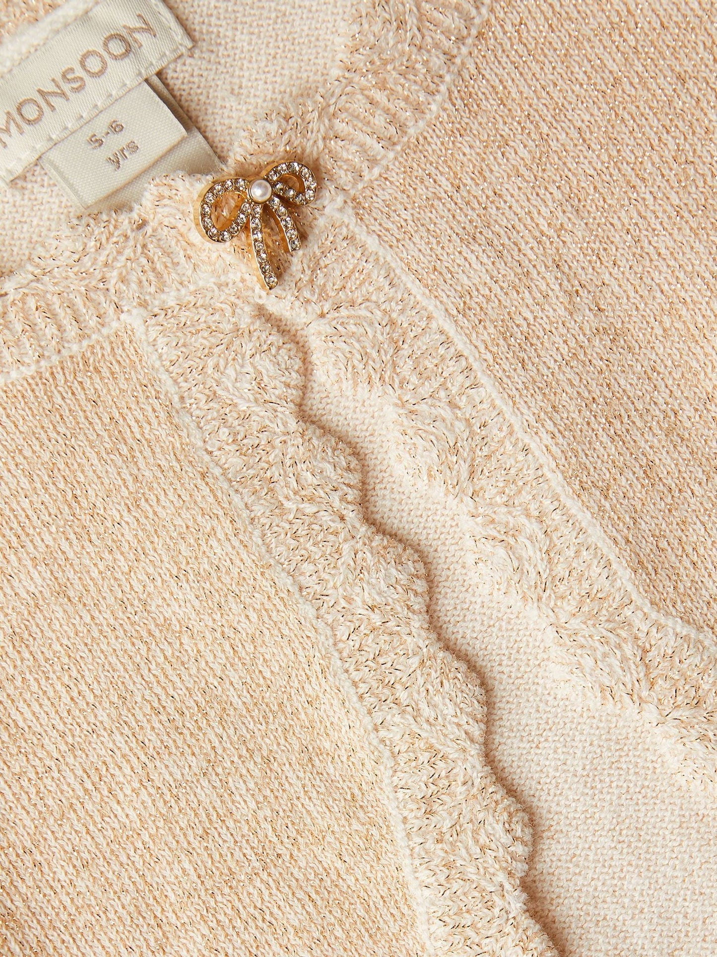 Monsoon Gold Maeve Bow Button Cardigan image 3