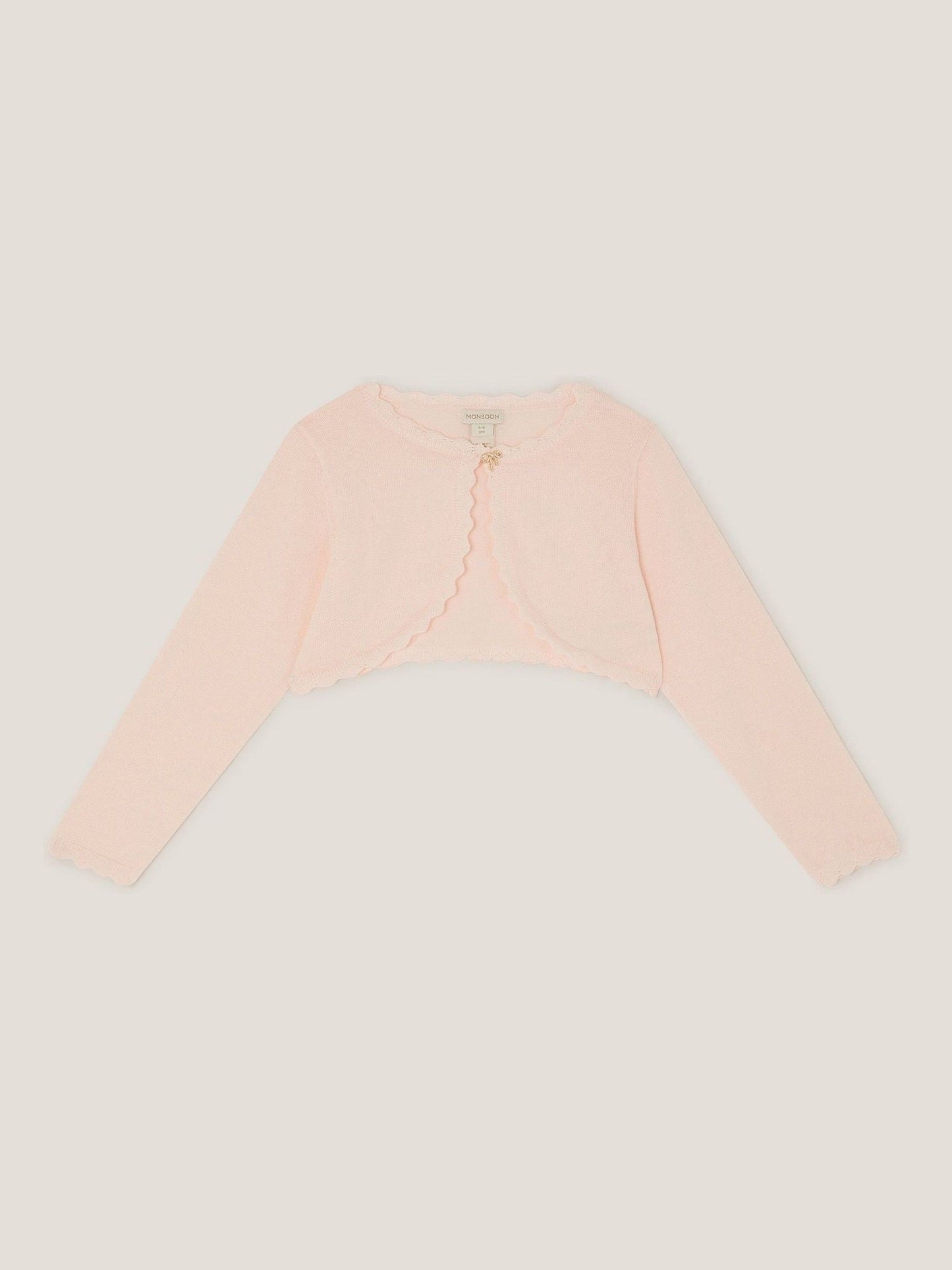 Monsoon Pale Pink Maeve Bow Button Cardigan image 1