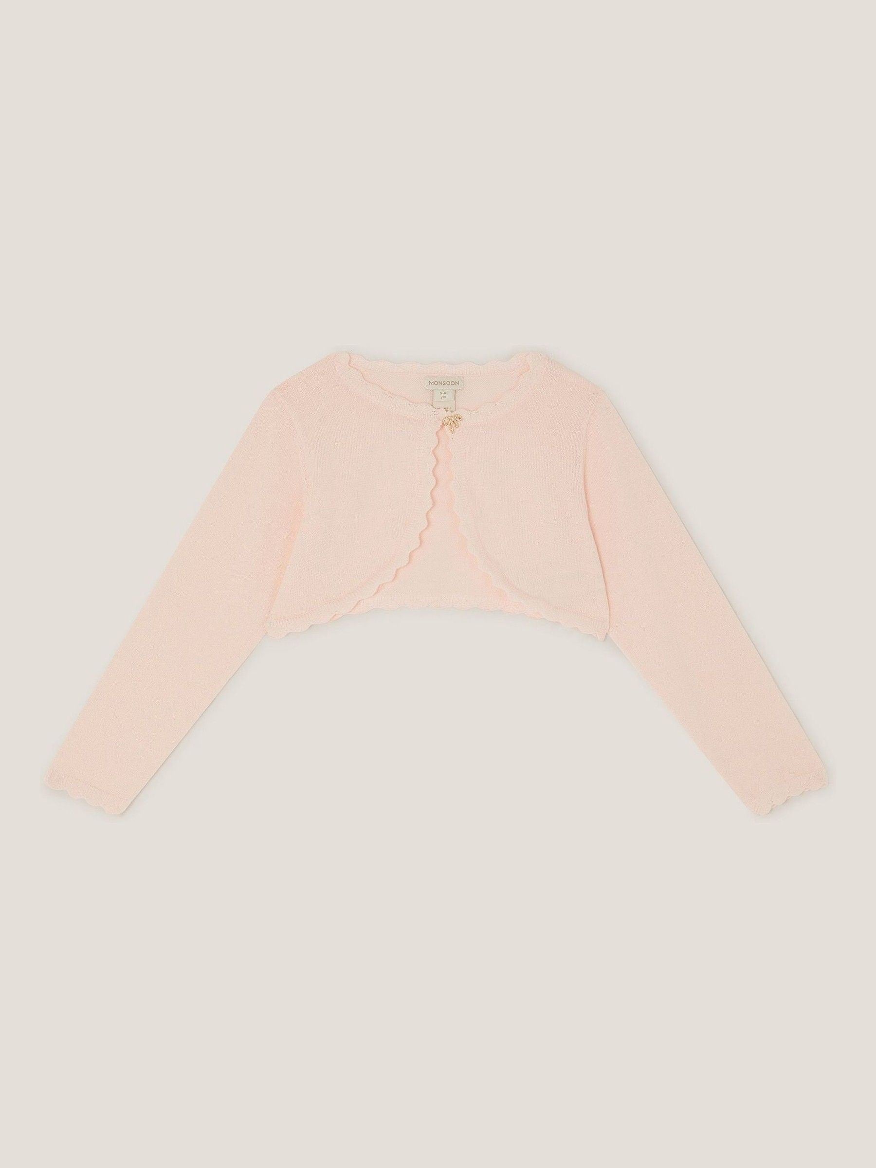 Monsoon Pale Pink Maeve Bow Button Cardigan image 1