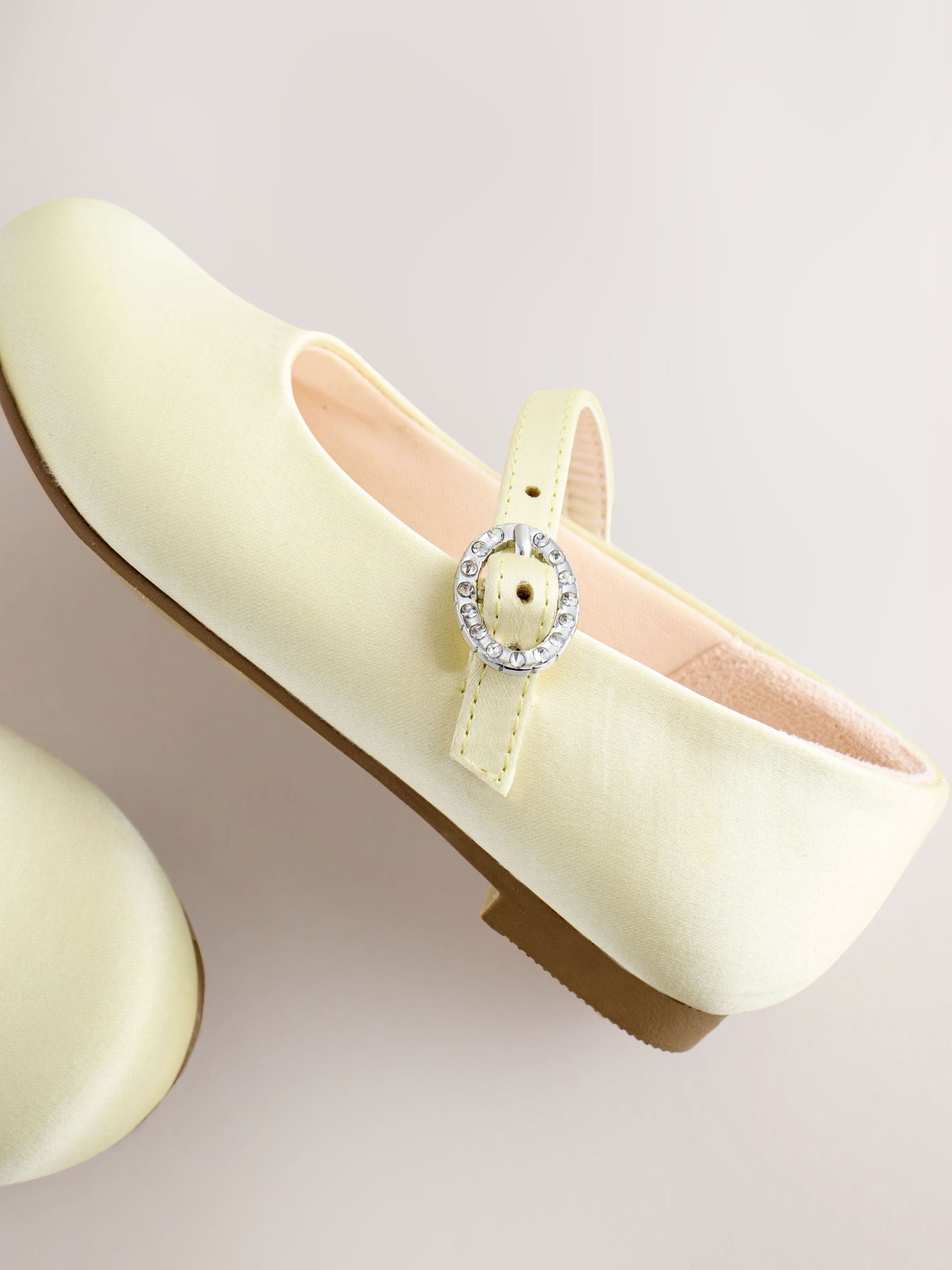 Yellow Wide Fit (G) Flower Girl Occasion Mary Jane Shoes image 3