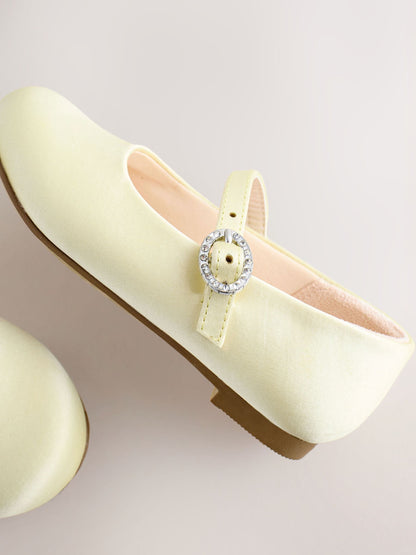 Yellow Wide Fit (G) Flower Girl Occasion Mary Jane Shoes image 3